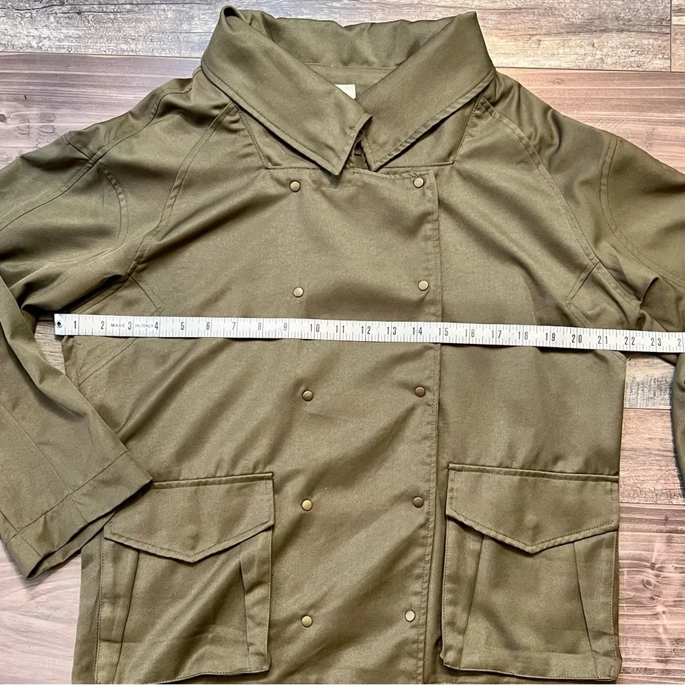 Gilli Womens Jacket Size S/M Army Green Military Infantry Draped Button Up - Picture 11 of 12